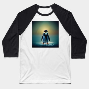 Solitary Penguin in the Snow Baseball T-Shirt